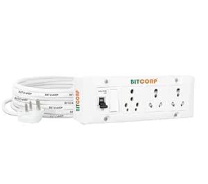 Bitcorp Electric Extension Board with MCB 3 Socket 1 Switch, 6A 16A ...