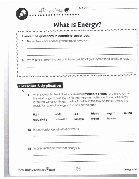 Sixth Grade Science Worksheets With Answers - Scienceworksheets.net