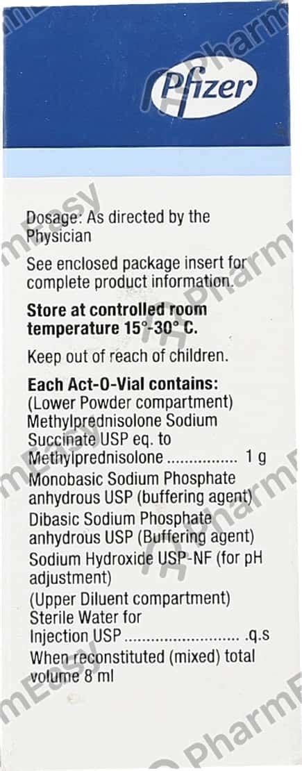 Solu Medrol 1 G Powder For Injection (1): Uses, Side Effects, Price ...