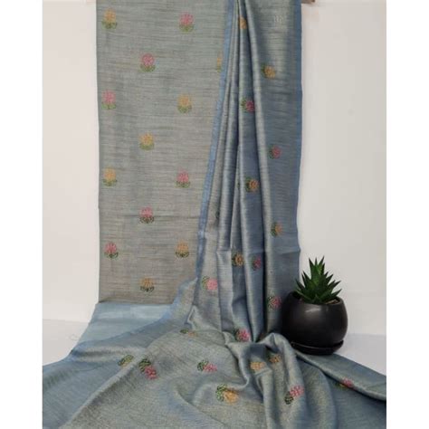 Khadi Cotton Digital Embroidered Heathered Gray Colour Suit Piece with ...