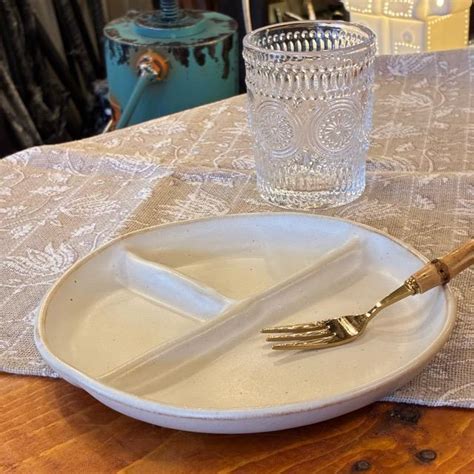 MASHIKO Kinari Lunch Plate, Mashiko Ware, Kinari, Divided, Breakfast ...