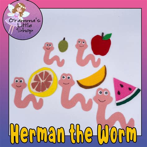 Herman the Worm Felt Story Pattern With Fun Song Lyrics Included - Etsy