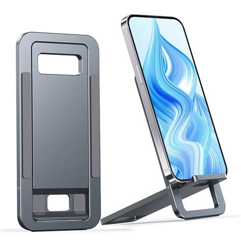 ZORBES® Metal Phone Stand Ultra Slim Sleek Phone Holder Folding Phone ...