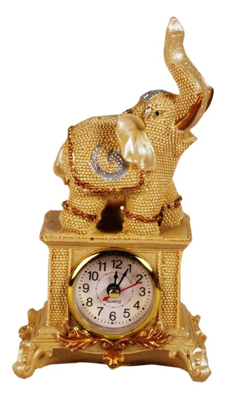 Sigaram Elegant Vastu Elephant Table Clock K764 : Amazon.in: Home & Kitchen