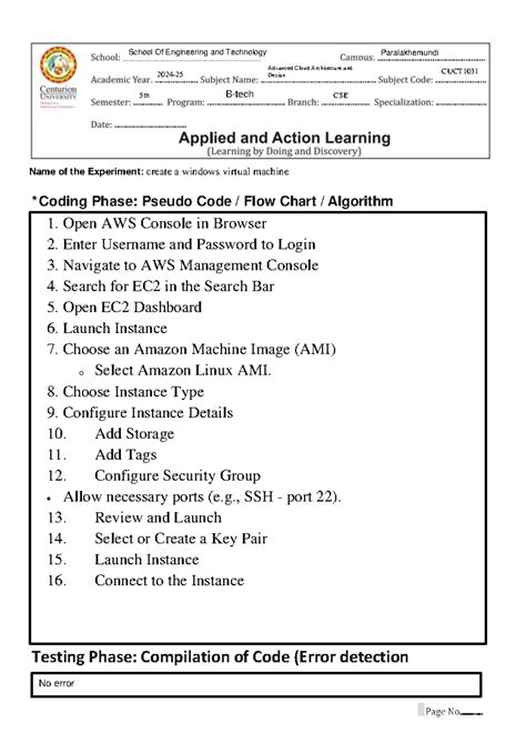 CUCT1031 Lab 3: Creating a Windows Virtual Machine on AWS - Studocu