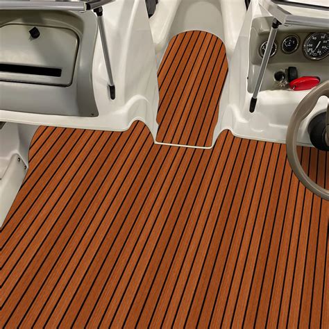 240 x 60cm Faux Teak EVA Foam Deck Sheet Self-Adhesive Non-Slip Boat ...