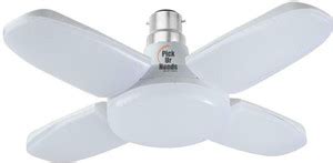 Pick Ur Needs B22 Foldable Light, 28W 4-Leaf Fan Blade LED Light Bulb ...