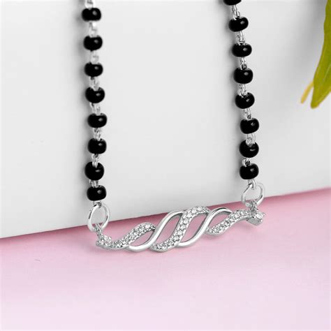 Wavy 925 Silver Mangalsutra - Valentine's Gift – Zavya