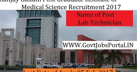 Sanjay Gandhi Post Graduate Institute of Medical Sciences Recruitment ...