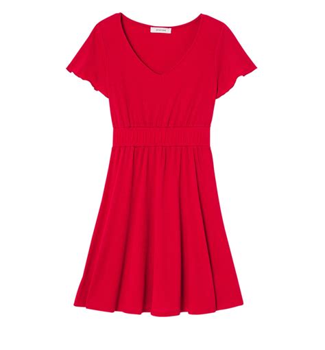 Short-sleeved dress - Red