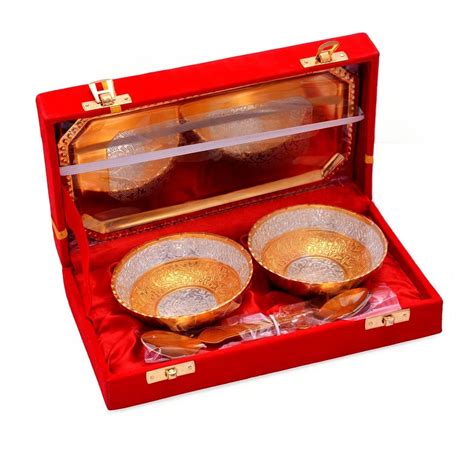 Buy Piepot | German Silver-Gold Plated Lotus Flower Bowl Set | Pack Of ...