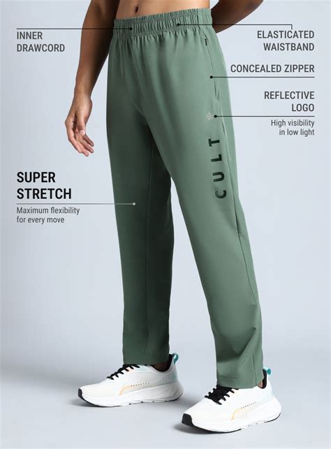 Buy Men's Olive Pace Up Running Trackpants Online in India | Cult Store