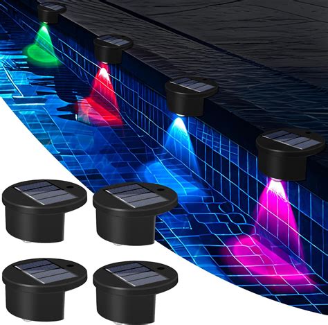Solar Above Ground Pool Lights, 4 Pack Outdoor Wireless Inground Pool ...