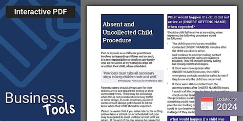 Absent and Uncollected Child Procedure for Childminders