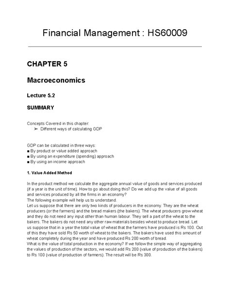 L30 Macroeconomics - Lecture Notes on GDP Calculation Methods - Studocu