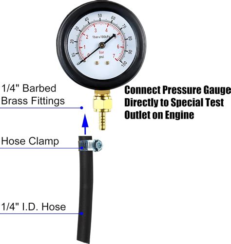 Buy JIFETOR Fuel Injection Pump Pressure Tester Gauge Kit, Car Gasoline ...