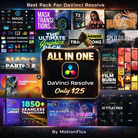 Davinci Resolve Ultimate Effects Bundle, All-in-one Video Editing Pack ...