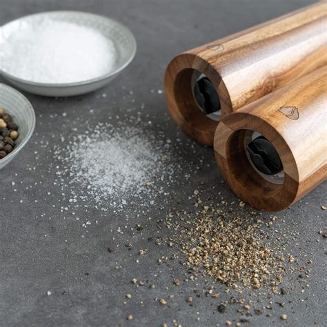 Navaris Salt and Pepper Mill Set - Adjustable Acacia India | Ubuy