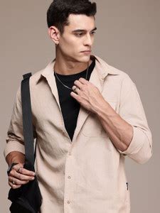 Roadster Men Solid Casual Beige Shirt - Buy Roadster Men Solid Casual ...
