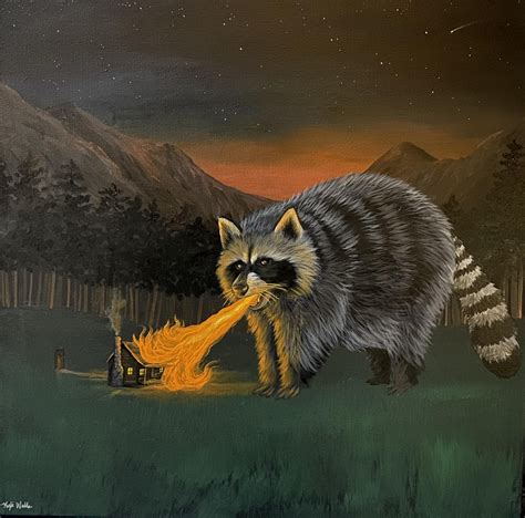 Adorable Raccoon Painting