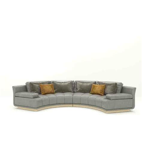 BH Engineered Grey Curved Sofa Set - BuildHUB