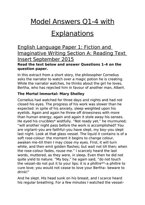 Image result for English Language Paper 2 Model Answers