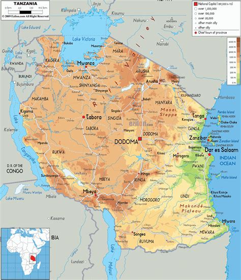 Tanzania Country Map Map Of Tanzania In Eastern Africa A Beauty Of