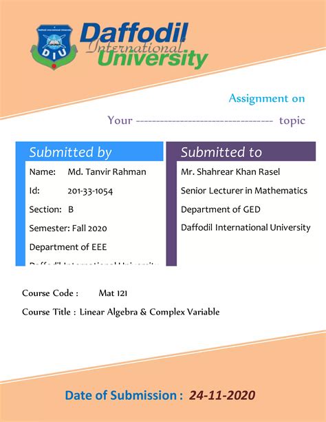 Image result for Assignment Cover Page Sample