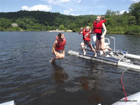 jumping off the pedal boats, plymouth.JPG | Vermont State Parks