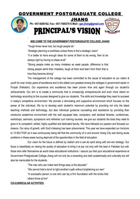Image result for Principal Vision Statement