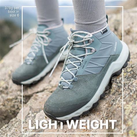 Hiking Shoes for Women - Green - Waterproof Mid Ankle with Cushion ...