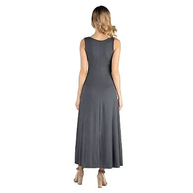 Maternity 24Seven Comfort Apparel Slim Fit A-Line Sleeveless Maxi Dress