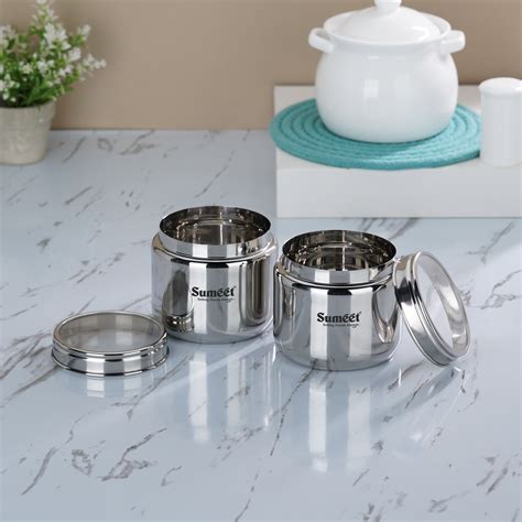 Sumeet Stainless Steel Canisters/Dabba/Storage Containers for Kitchen ...