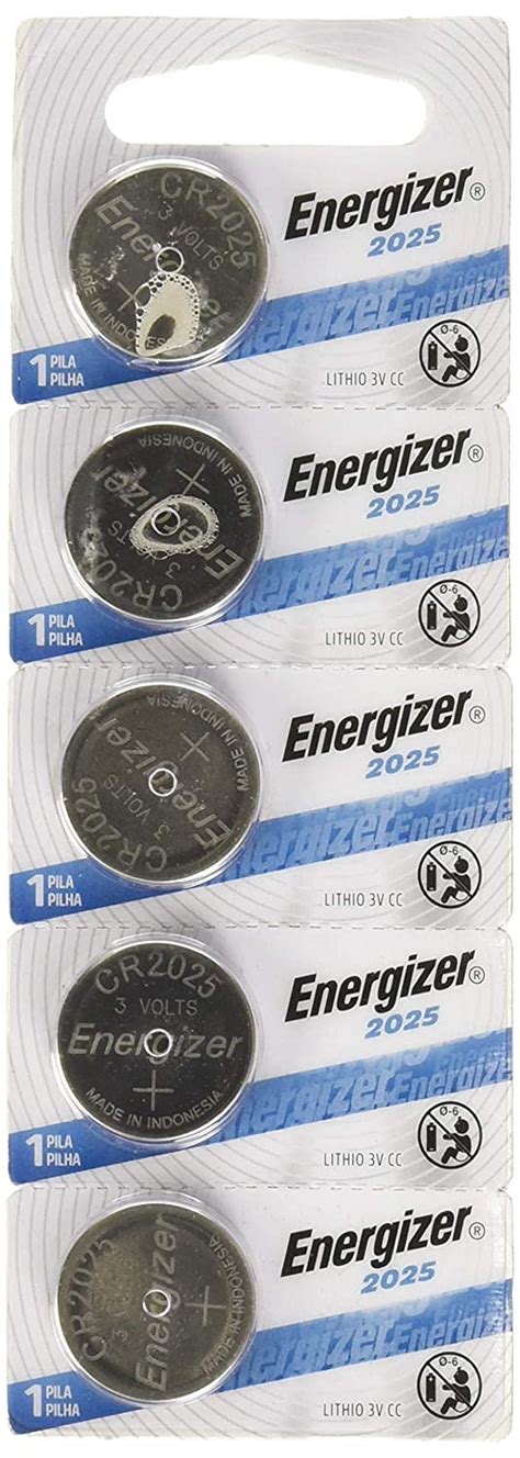 Energizer CR2025 3V Lithium Batteries - Pack of 5, Long-Lasting Power ...