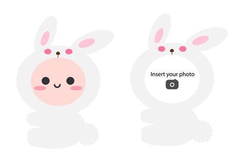 Cute little bunny rabbit sitting on floor. Snap your face into photo ...