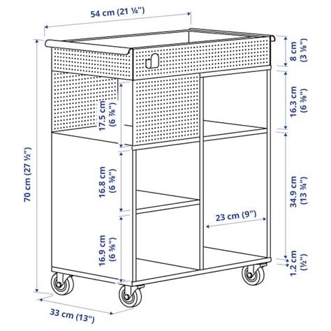 ÖVNING trolley, white/grey-green, 54x33 cm (211/4x13") - IKEA
