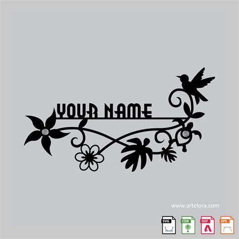 Name Plate laser cutting Bird – ArtElora