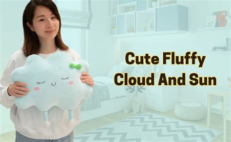 Buy Peach Cuddle Cute Cloud Shaped Velvet Fluffy Fur Cushion for Kids ...