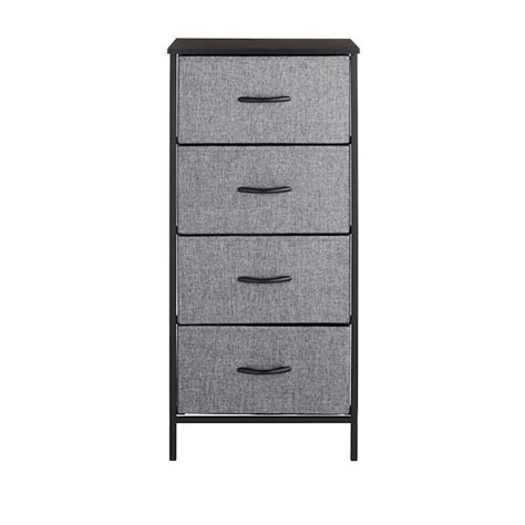Seth 4-Drawer Storage Tower, Dark Grey