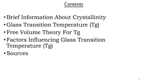 Glass transition temperature (tg) | PPTX