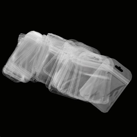 MYADDICTION 50pcs Clear Zip Lock Packaging Bag Self Adhesive Pouch with ...