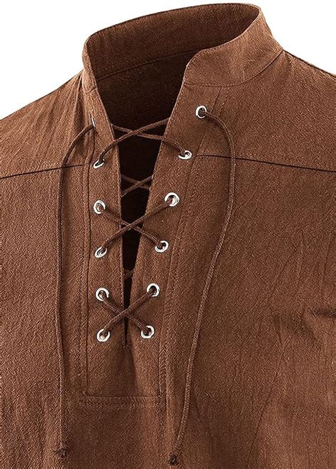 Buy Moomphya Men's Pirate Shirt Viking Steampunk Retro Renaissance ...