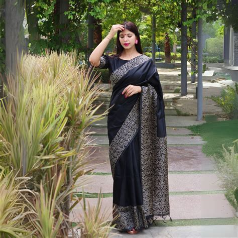 Black Warli Weaving Soft Banglori Silk Saree for Women – Kalyanja
