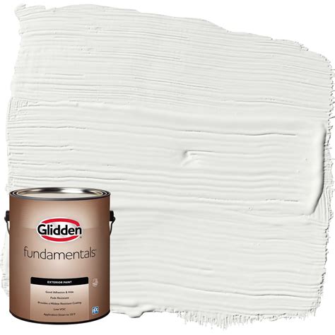 Glidden Fundamentals Exterior Paint White, Semi-Gloss, 1 Gallon ...