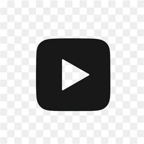 Flat vector Youtube icon black color square shape free PNG