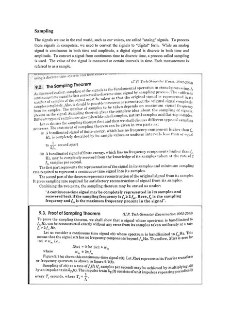 CS unit 3 - CS unit 3 - Sampling The signals we use in the real world ...