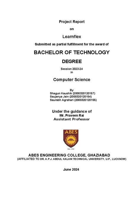 Learn Flex final Report - Project Report on Learnflex Submitted as ...