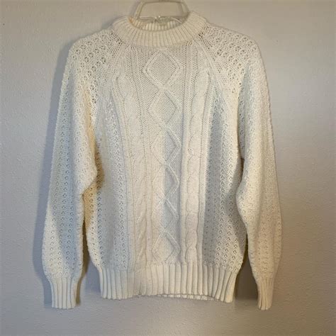 Vintage cream cable knit sweater #winterknits. Would... - Depop