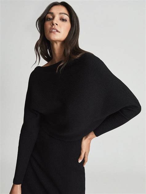 Reiss Lara Ribbed Knee Length Jumper Dress