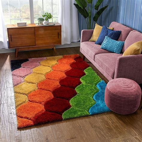 Buy Carpetify Modern Geometric 3D Textured Thick And Soft Shaggy ...